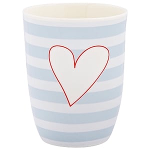 Porcelán bögre szürke-fehér csikos (500 ml)