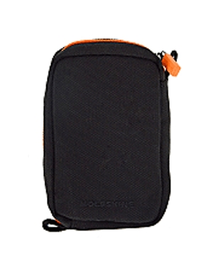Moleskine többcélú tároló (kis méretű, fekete, narancssárga cipzárral)