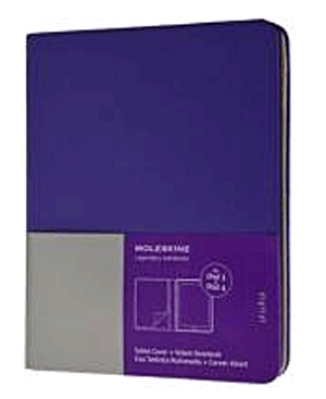 Moleskine iPad 3 & 4 tartó (keménytáblás + sima jegyzetfüzet, lila)