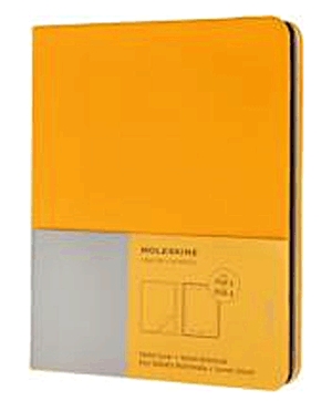 Moleskine iPad 3 & 4 tartó (keménytáblás + sima jegyzetfüzet, sárga)