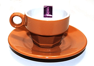 Kávés csésze modern - közép barna