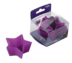 Szilikon muffin forma - csillag (6 db/csomag)
