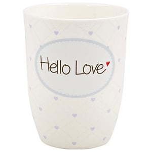 Porcelán bögre fehér alapon szív minta (500 ml)