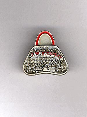 Mágneses csipesz - strasszos kézitáska (fém)